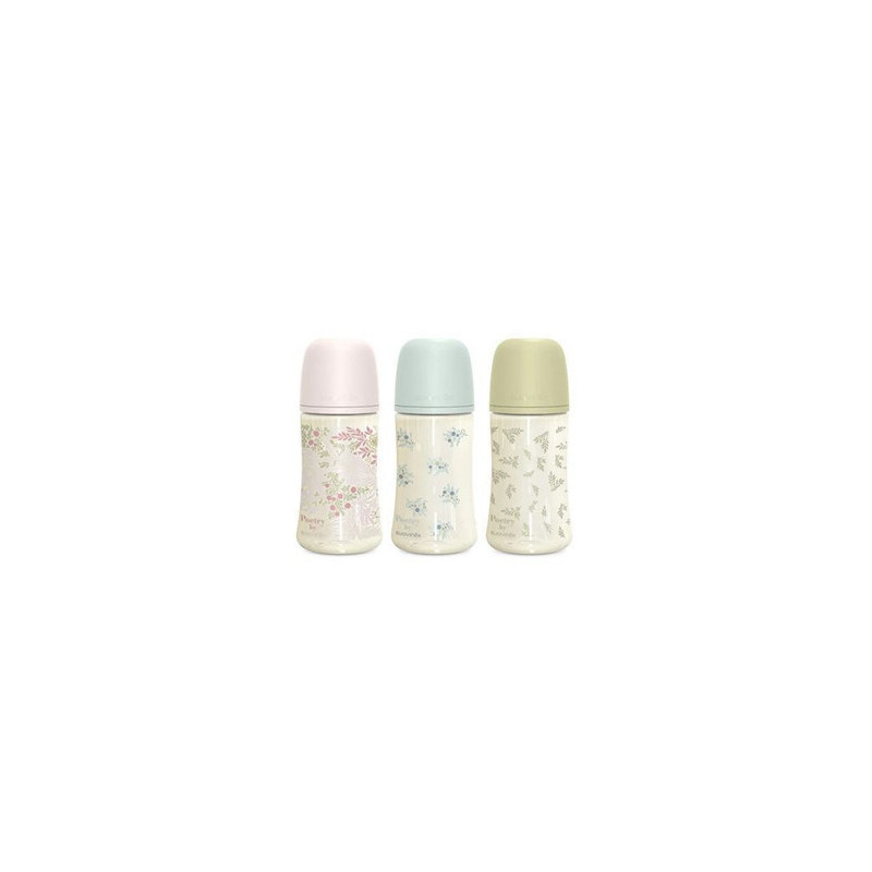 BIBERON POLIAMIDA TETINA FISIOLOGICA SILICONA SUAVINEX SX PRO SELECTION + 3 MESES 1 UNIDAD 270 ml FLUJO M
