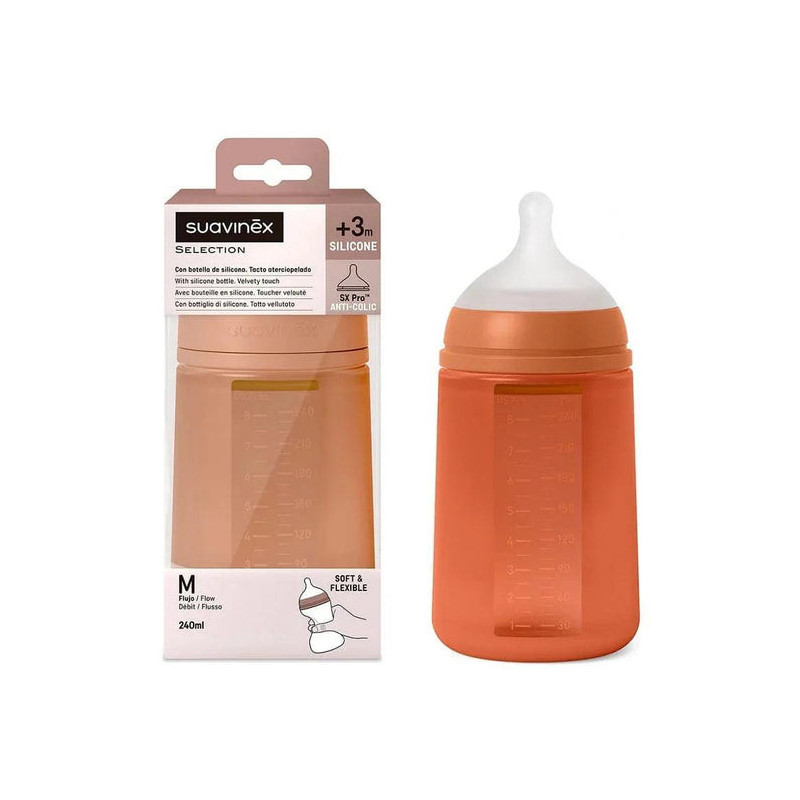 BIBERON SILICONA SUAVINEX INTENSE COLOUR + 3 MESES 1 UNIDAD 240 ml
