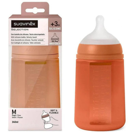 BIBERON SILICONA SUAVINEX INTENSE COLOUR + 3 MESES 1 UNIDAD 240 ml