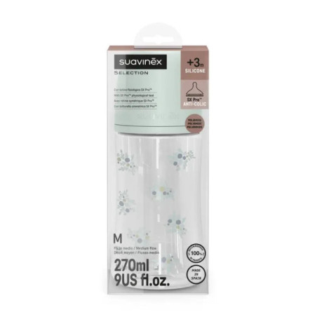 BIBERON TETINA SILICONA FISIOLOGICA SUAVINEX FLUJO M 270 ML