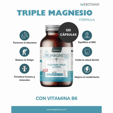 Webotanix Formula Triple Magnesio 120 Capsulas detalle