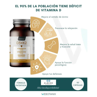 Webotanix Vitamina D3+k2 Magnesio Formula Comp detalle