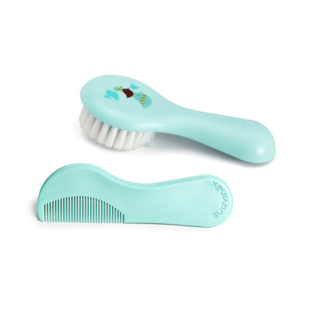 CEPILLO Y PEINE INFANTIL SOFT SUAVINEX AZUL DECORADO