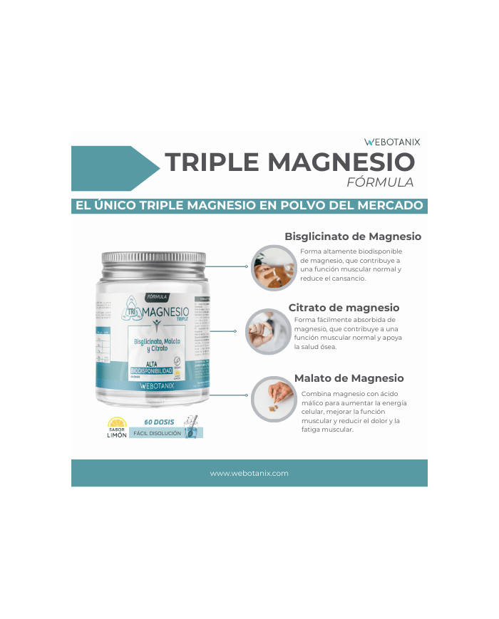 Triple Magnesio WEBOTANIX Polvo 128g