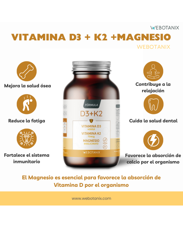 Vitamina D3+K2 WEBOTANIX 60 Cápsulas