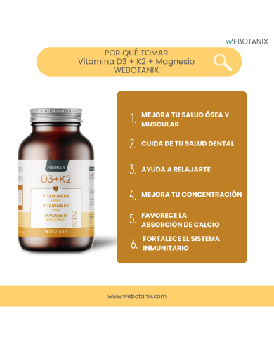 Vitamina D3+K2 WEBOTANIX 60 Cápsulas