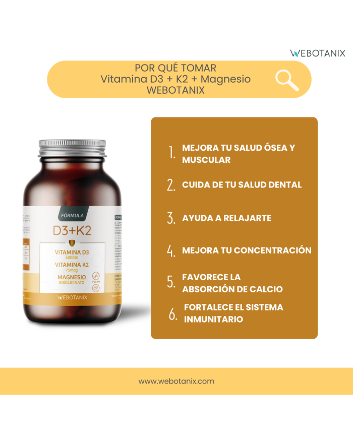 Vitamina D3+K2 WEBOTANIX 60 Cápsulas