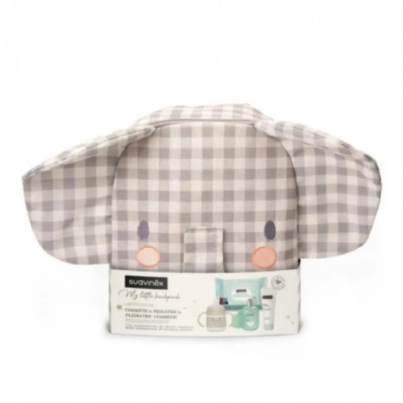 SUAVINEX MOCHILA INFANTIL ELEFANTE: CREMA PAÑAL 300 ML + COLONIA 100 ML + BIBERÓN CON ASAS + 25 TOALLITAS