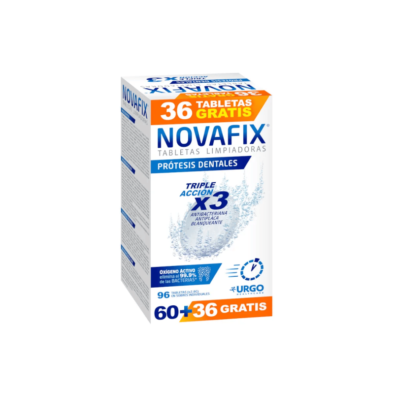 Novafix Tabletas Limpiadoras Triple Accion 60 + 36 Unidades Pack Ahorro vista principal