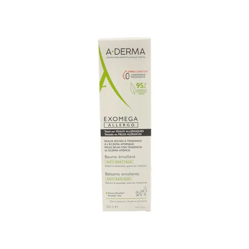 A-DERMA EXOMEGA ALLERGO BALSAMO EMOLIENTE ANTI-RASCADO 1 EN