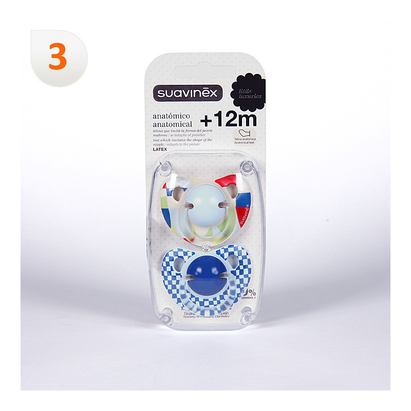 CHUPETE LATEX ANATOMICO SUAVINEX +12 MESES 2 UNIDADES