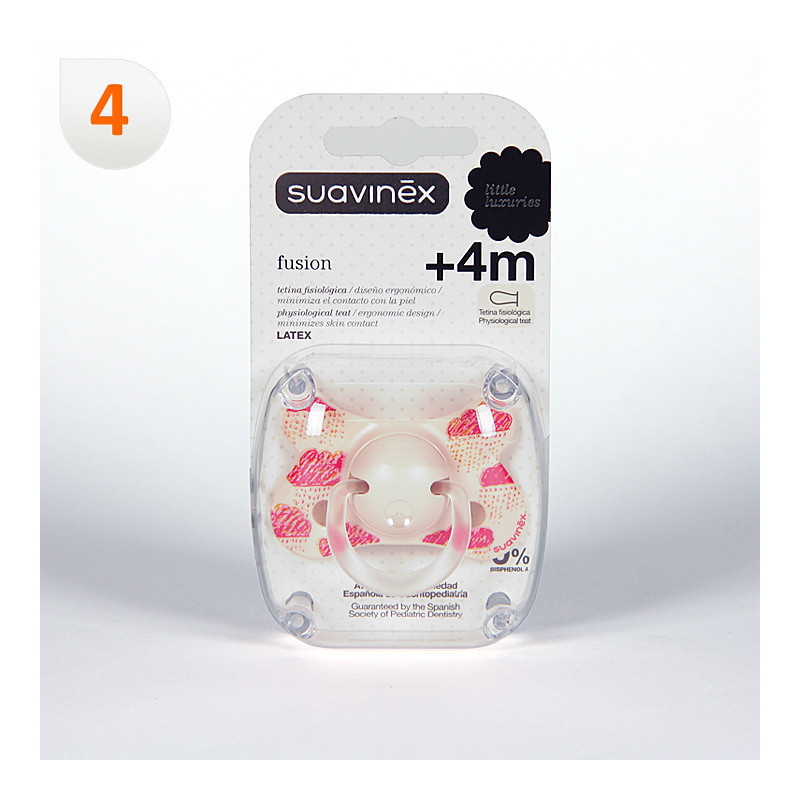 CHUPETE LATEX FISIOLOGICO SUAVINEX FUSION + 4 MESES 1 UNIDAD