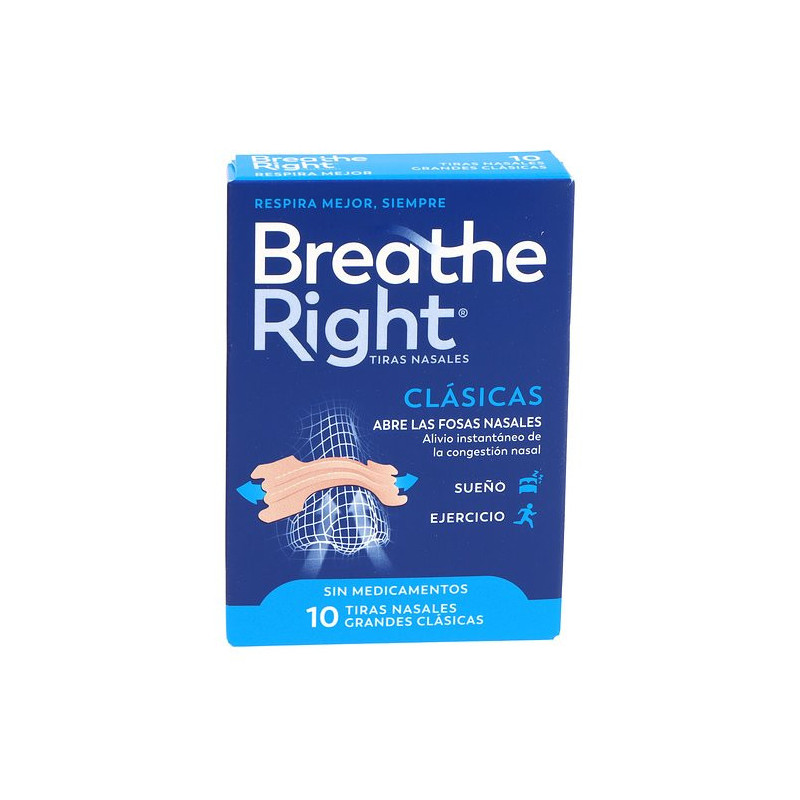 BREATHE RIGHT CLASICAS TIRA ADH NASAL 10 UNIDADES