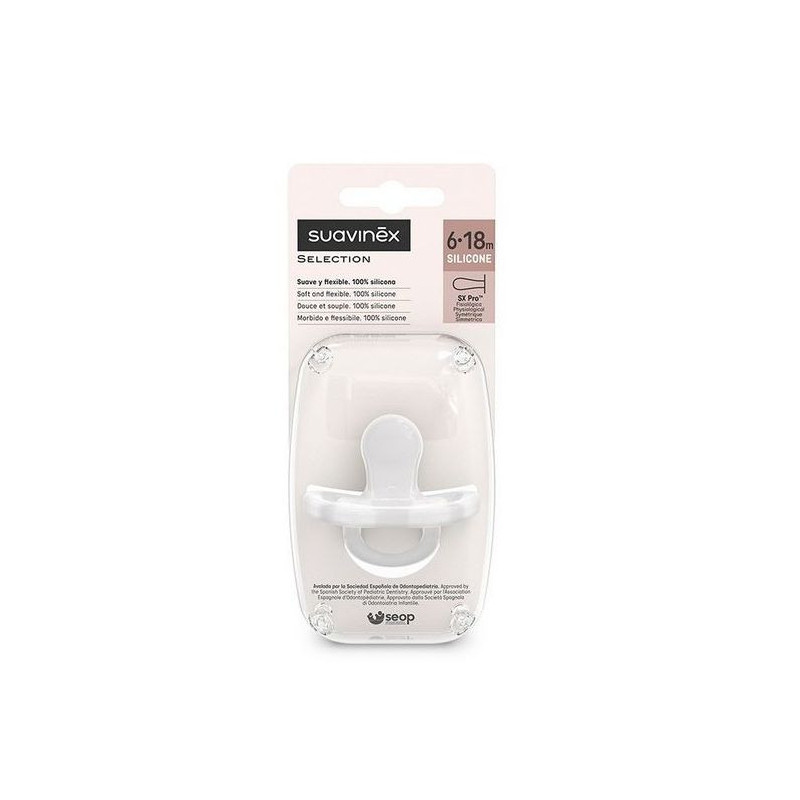 CHUPETE SILICONA FISIOLOGICO SUAVINEX TODOSILICONA 6 - 18 ME