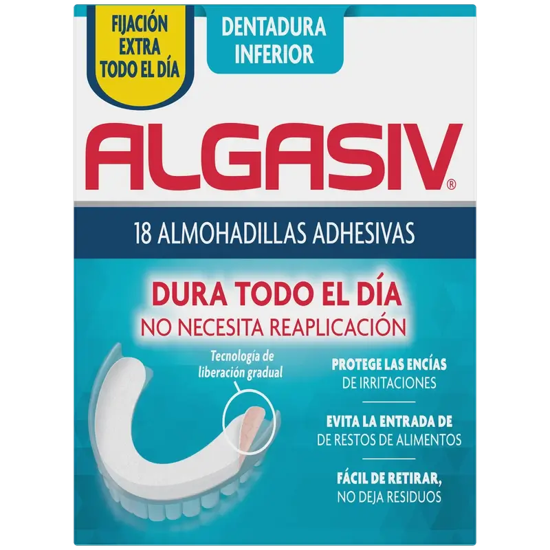 Algasiv Almohadillas Adhesivas Dentadura Inferior 18 Unidad vista principal
