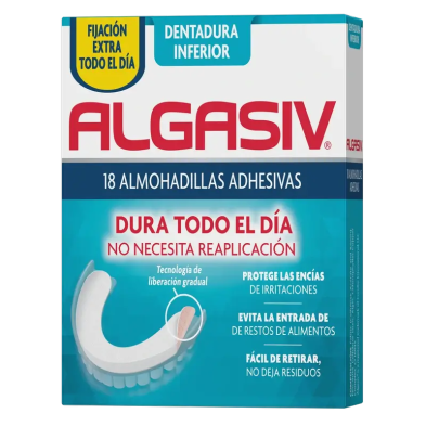 Algasiv Almohadillas Adhesivas Dentadura Inferior 18 Unidad detalle