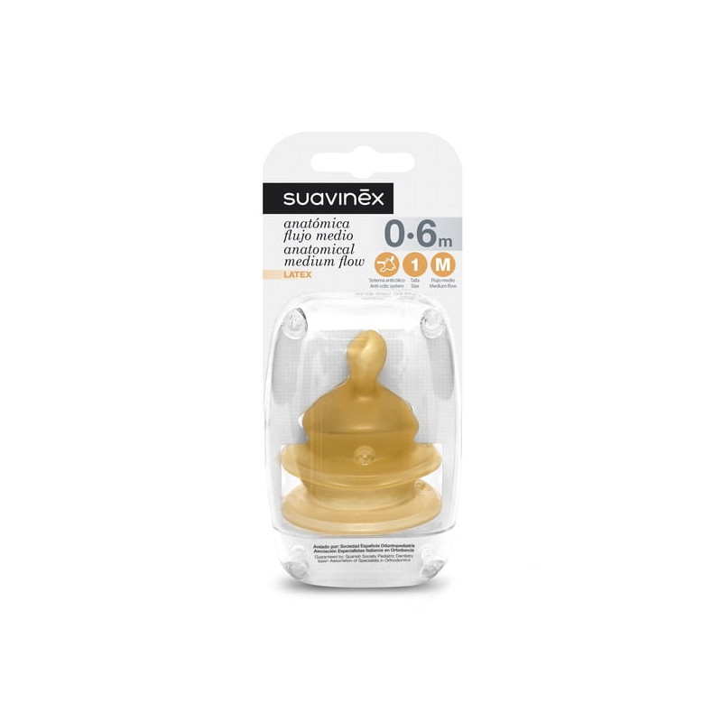 TETINA LATEX ANATOMICA SUAVINEX TALLA 1M 2 UNIDADES