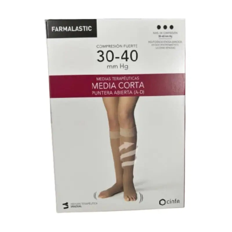 Media Corta (A-D) Compresion Fuerte Farmalastic Talla Grande vista principal