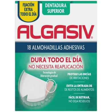 Algasiv Almohadillas Adhesivas Dentadura Superior 18 Unidad vista principal