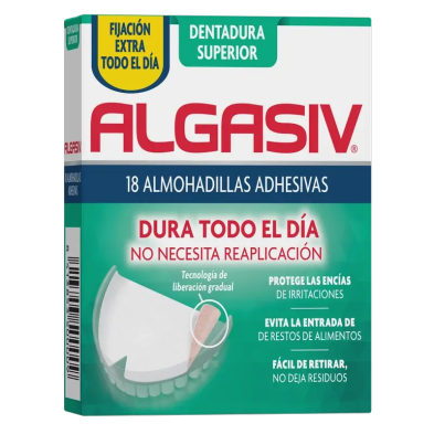 Algasiv Almohadillas Adhesivas Dentadura Superior 18 Unidad envase