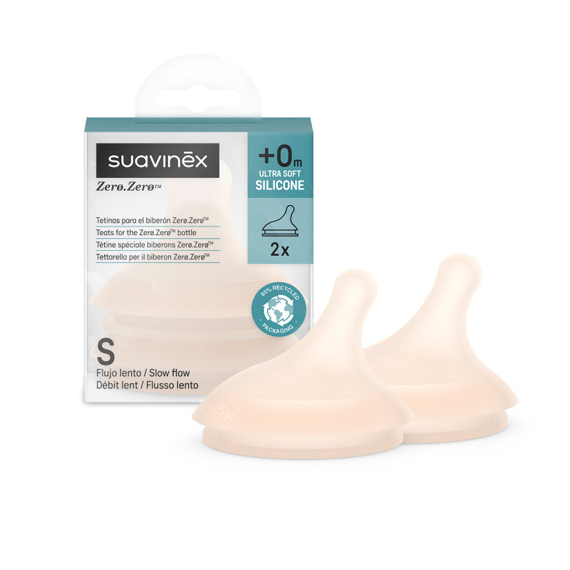 TETINA SILICONA FLUJO LENTO S SUAVINEX ZERO ZERO ULTRA SUAVE + 0 MESES 2 UNIDADES COLOR FAIR