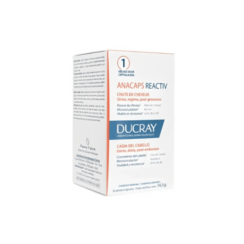 Anacaps Reactiv Cabello Y Uñas Ducray 3 Envases 30 Capsulas vista principal