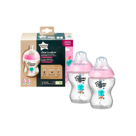 Tommee Tippee Biberones Closer to Nature rosa 260 ml
