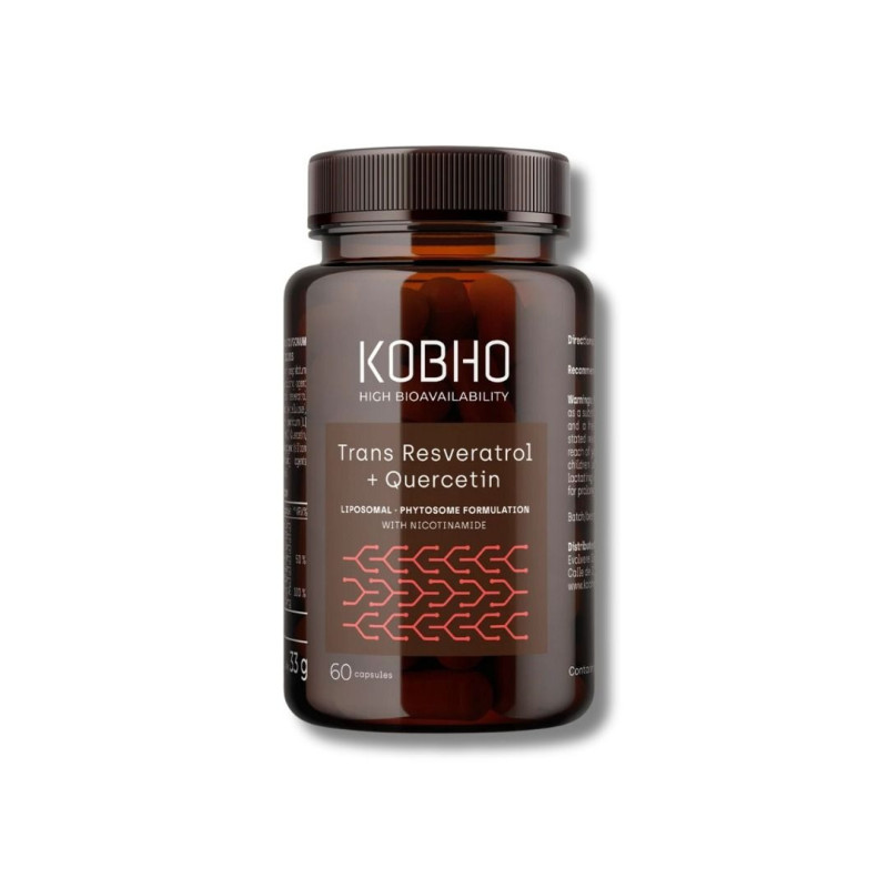 TRANS RESVERATROL + QUERCETIN KOBHO 60 CAPSULAS