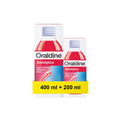 Oraldine Antiseptico 1 Envase 400 Ml + 1 Envase 200 Ml Pack envase