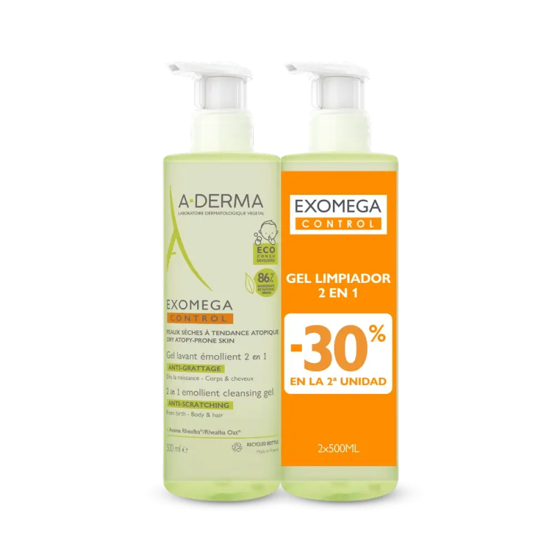 A-Derma Exomega Control Gel Limpiador Emoliente 2 En 1 Cuerp vista principal