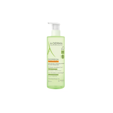 A-Derma Exomega Control Gel Limpiador Emoliente 2 En 1 Cuerp envase
