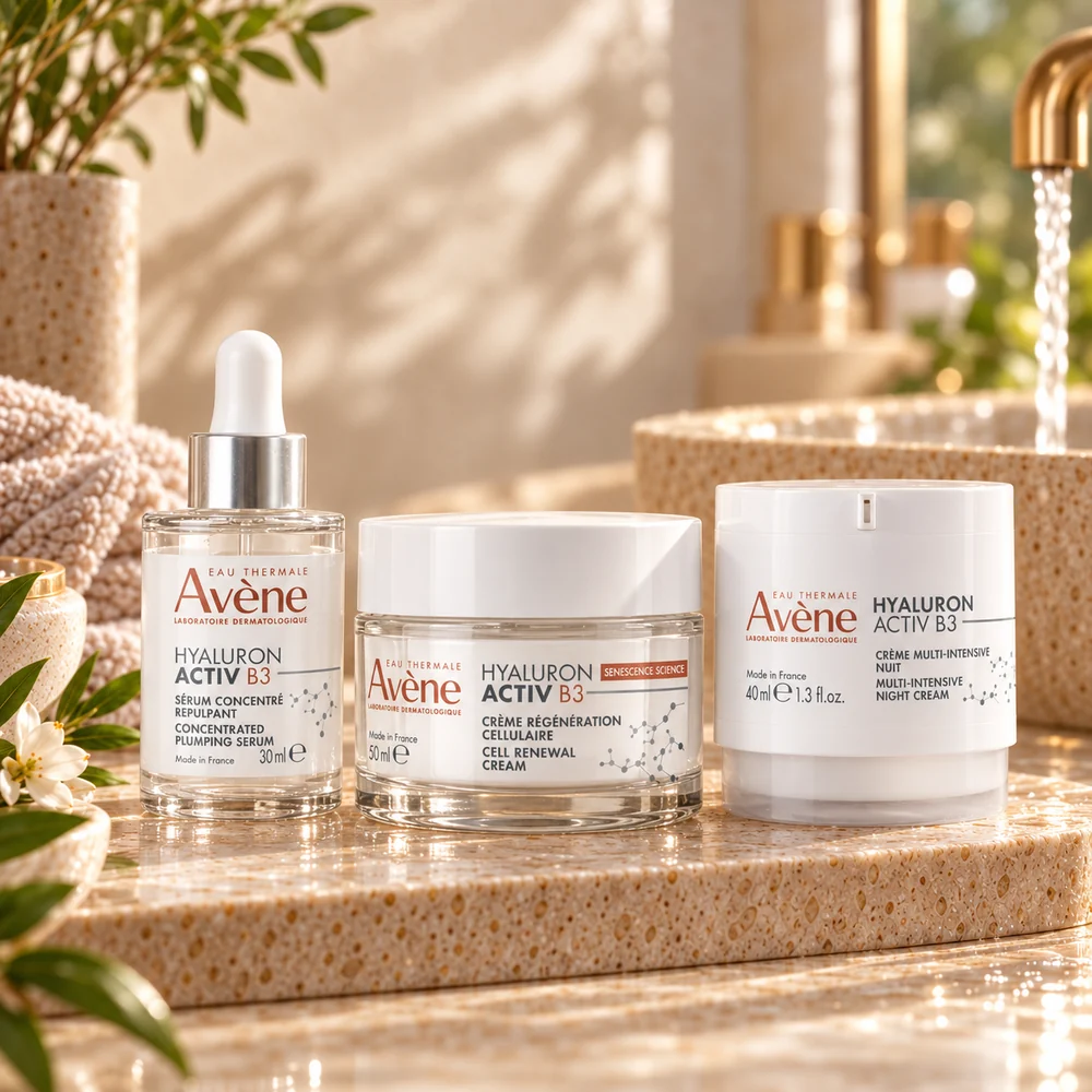 Rutina Hyaluron Activ B3: Sérum concentrado, Crema de día, Crema de noche