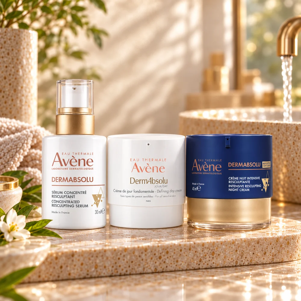 Rutina DermAbsolu: Sérum DermAbsolu, Crema de día, Bálsamo de noche